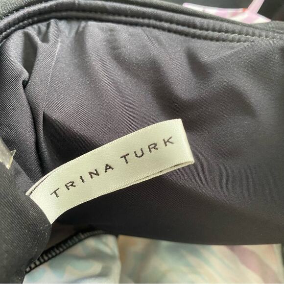 Trina Turk Seychelles Halter Maxi Dress size small Black Floral small medium - Picture 7 of 8